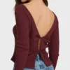 Top de punto de manga larga Fever Twist Top de punto de manga larga Fever Twist