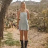 Vestido de denim lavado con sal Jade