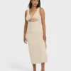 Vestido midi de punto con tirantes Vestido midi de punto con tirantes